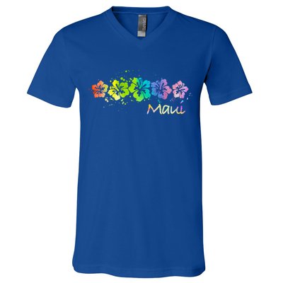 Maui Hawaii Watercolor Beach And Surf Cool Gift V-Neck T-Shirt