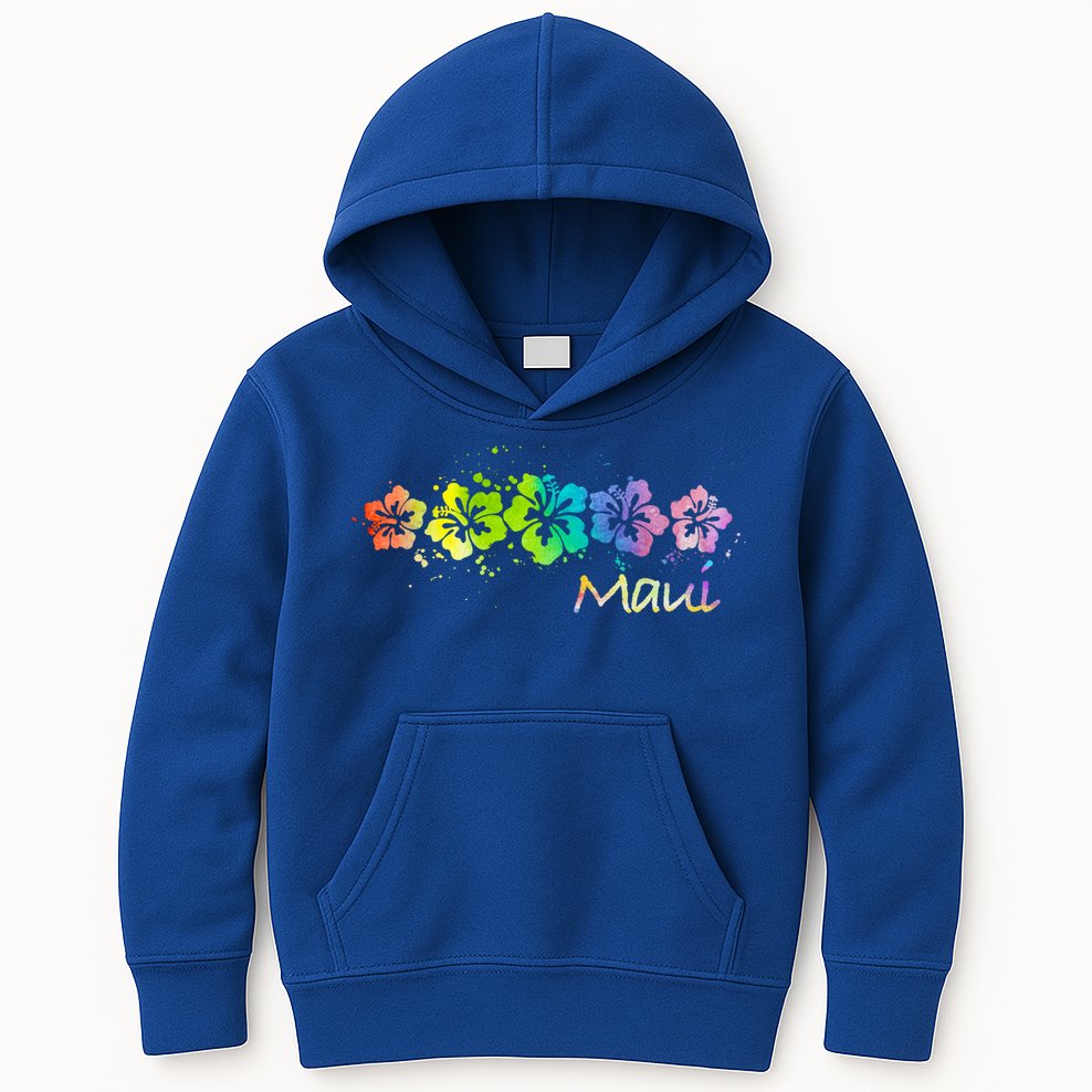 Maui Hawaii Watercolor Beach And Surf Cool Gift Kids Hoodie