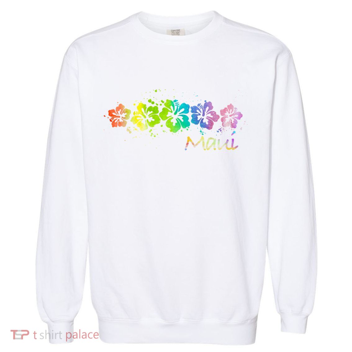 Maui Hawaii Watercolor Beach And Surf Cool Gift Garment-Dyed Sweatshirt