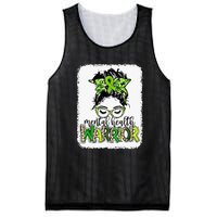 Mental Health Warrior Messy Bun Mental Health Matters Mesh Reversible Basketball Jersey Tank