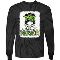 Mental Health Warrior Messy Bun Mental Health Matters Tie-Dye Long Sleeve Shirt