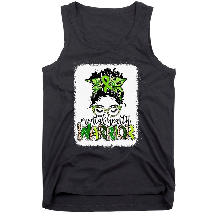 Mental Health Warrior Messy Bun Mental Health Matters Tank Top