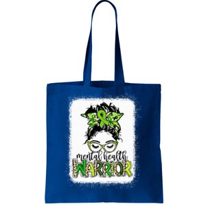 Mental Health Warrior Messy Bun Tal Health Matters Gift Tote Bag