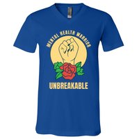 Mental Health Warrior Unbreakable Gift V-Neck T-Shirt