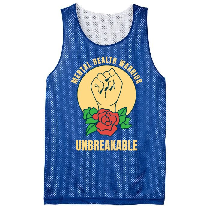 Mental Health Warrior Unbreakable Gift Mesh Reversible Basketball Jersey Tank