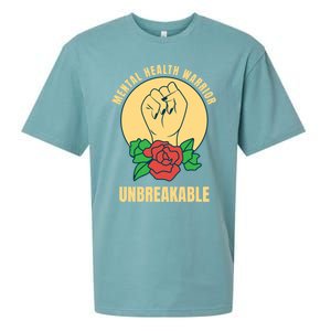 Mental Health Warrior Unbreakable Gift Sueded Cloud Jersey T-Shirt