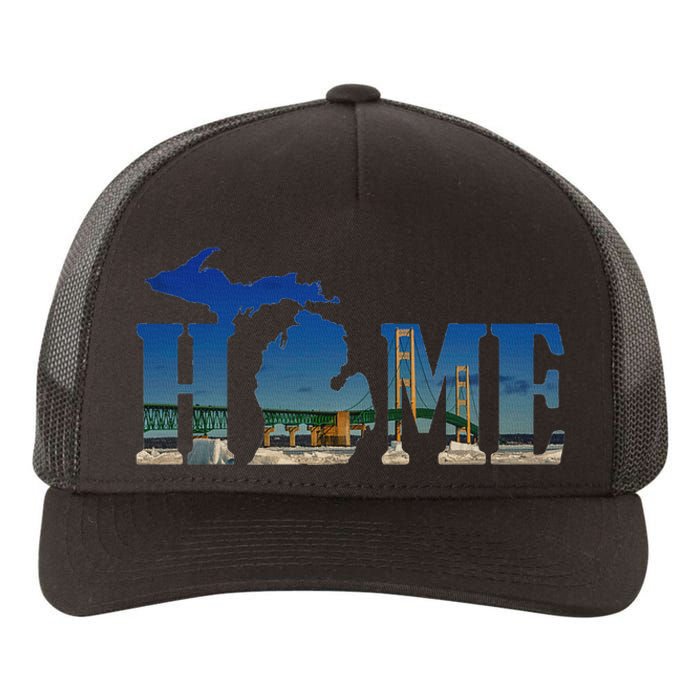 Michigan Home With The Mackinac Bridge Yupoong Adult 5-Panel Trucker Hat