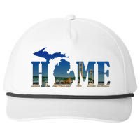 Michigan Home With The Mackinac Bridge Snapback Five-Panel Rope Hat