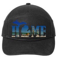 Michigan Home With The Mackinac Bridge 7-Panel Snapback Hat