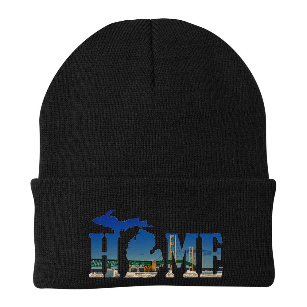 Michigan Home With The Mackinac Bridge Beanie