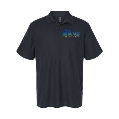 Michigan Home With The Mackinac Bridge Softstyle Adult Sport Polo