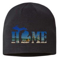 Michigan Home With The Mackinac Bridge Sustainable Beanie