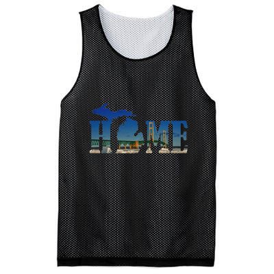 Michigan Home With The Mackinac Bridge Mesh Reversible Basketball Jersey Tank