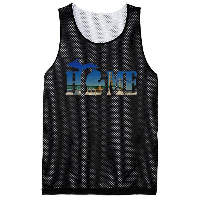 Michigan Home With The Mackinac Bridge Mesh Reversible Basketball Jersey Tank