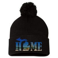 Michigan Home With The Mackinac Bridge Pom Pom 12in Knit Beanie