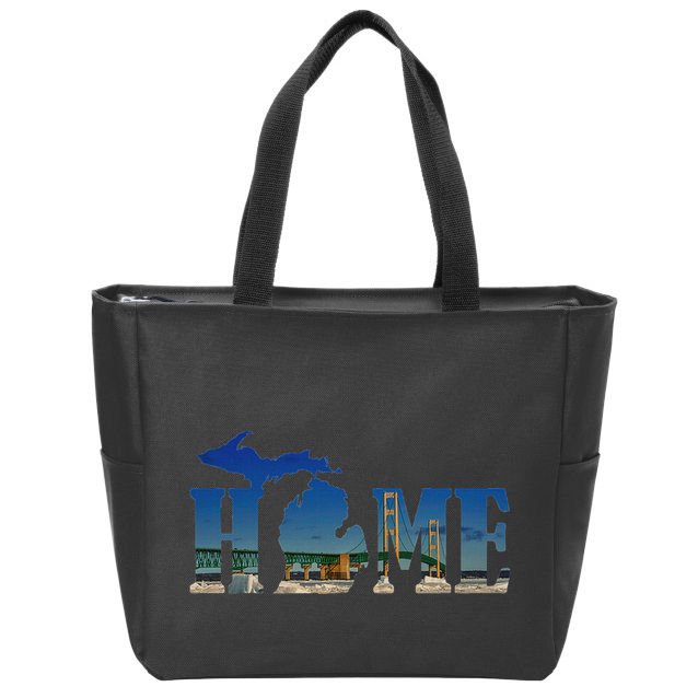 Michigan Home With The Mackinac Bridge Zip Tote Bag