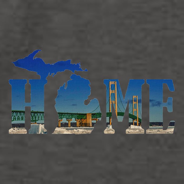 Michigan Home With The Mackinac Bridge Vector Backpack