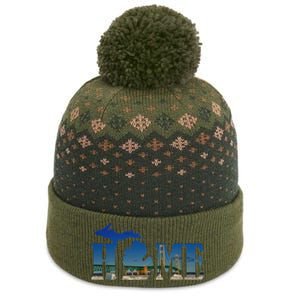 Michigan Home With The Mackinac Bridge The Baniff Cuffed Pom Beanie