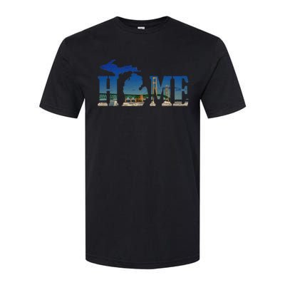 Michigan Home With The Mackinac Bridge Softstyle CVC T-Shirt