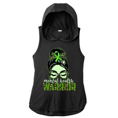 Mental Health Warrior Ladies PosiCharge Tri-Blend Wicking Draft Hoodie Tank