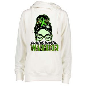 Mental Health Warrior Womens Funnel Neck Pullover Hood