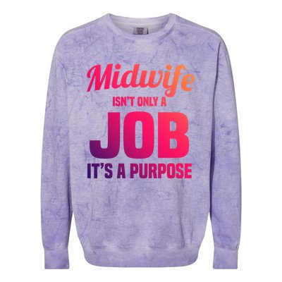 Midwife Healthcare Worker Labour Birth Job Purpose Gift Colorblast Crewneck Sweatshirt