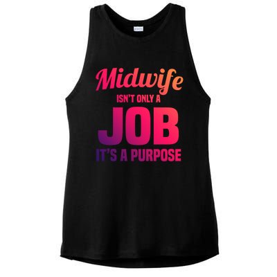 Midwife Healthcare Worker Labour Birth Job Purpose Gift Ladies PosiCharge Tri-Blend Wicking Tank