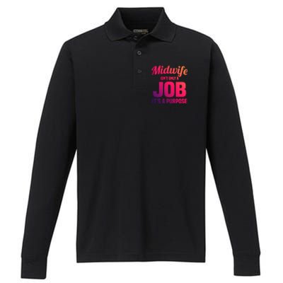 Midwife Healthcare Worker Labour Birth Job Purpose Gift Performance Long Sleeve Polo