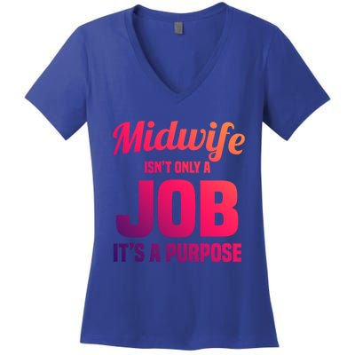 Midwife Healthcare Worker Labour Birth Job Purpose Gift Women's V-Neck T-Shirt