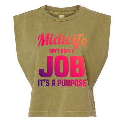 Midwife Healthcare Worker Labour Birth Job Purpose Gift Garment-Dyed Women's Muscle Tee