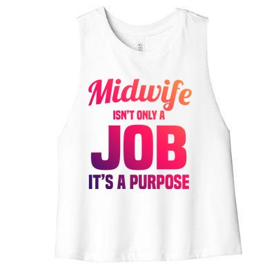 Midwife Healthcare Worker Labour Birth Job Purpose Gift Women's Racerback Cropped Tank