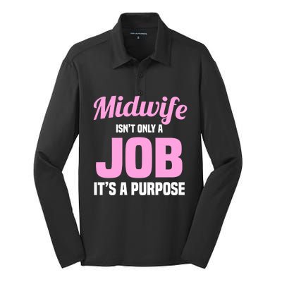 Midwife Healthcare Worker Labour Birth Job Purpose Gift Silk Touch Performance Long Sleeve Polo