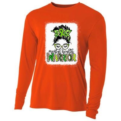 Mental Health Warrior Messy Bun Tal Health Matters Gift Cooling Performance Long Sleeve Crew