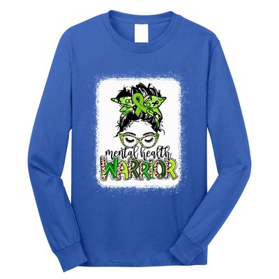 Mental Health Warrior Messy Bun Tal Health Matters Gift Long Sleeve Shirt