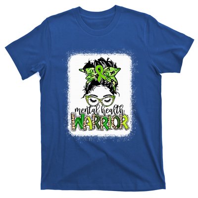 Mental Health Warrior Messy Bun Tal Health Matters Gift T-Shirt