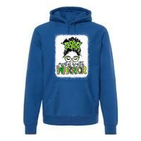 Mental Health Warrior Messy Bun Tal Health Matters Gift Premium Hoodie