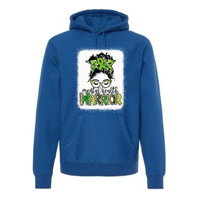 Mental Health Warrior Messy Bun Tal Health Matters Gift Premium Hoodie