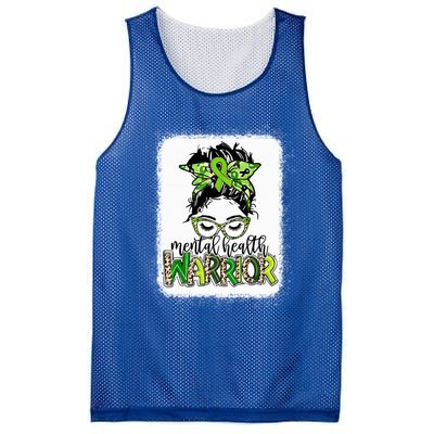 Mental Health Warrior Messy Bun Tal Health Matters Gift Mesh Reversible Basketball Jersey Tank