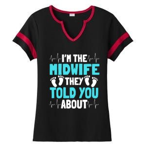 Midwife Healthcare Worker Obstetrician Labour Birth Gift Ladies Halftime Notch Neck Tee