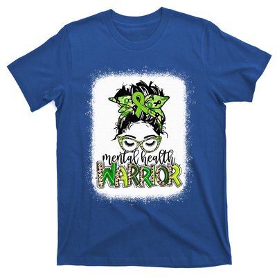 Mental Health Warrior Messy Bun Tal Health Matters Gift T-Shirt