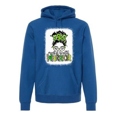 Mental Health Warrior Messy Bun Tal Health Matters Gift Premium Hoodie