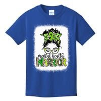 Mental Health Warrior Messy Bun Tal Health Matters Gift Kids T-Shirt