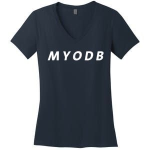 Myodb Harris Walz 2024 Mind Your Own Damn Business Women's V-Neck T-Shirt