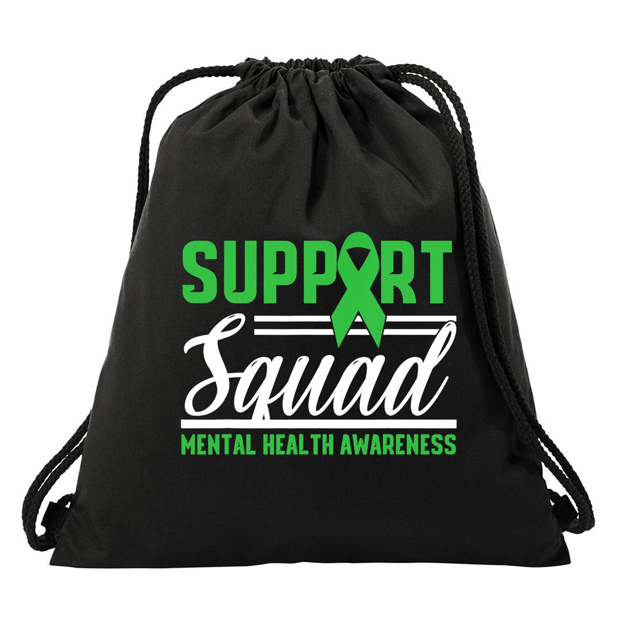 Mental Health Warrior Support Squad Mental Health Awareness Drawstring Bag
