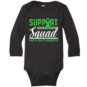 Mental Health Warrior Support Squad Mental Health Awareness Baby Long Sleeve Bodysuit