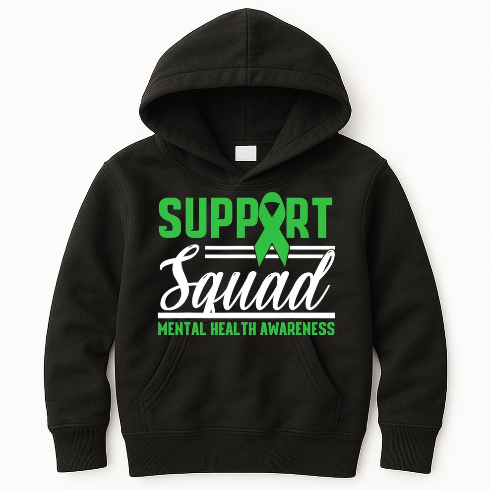 Mental Health Warrior Support Squad Mental Health Awareness Kids Hoodie