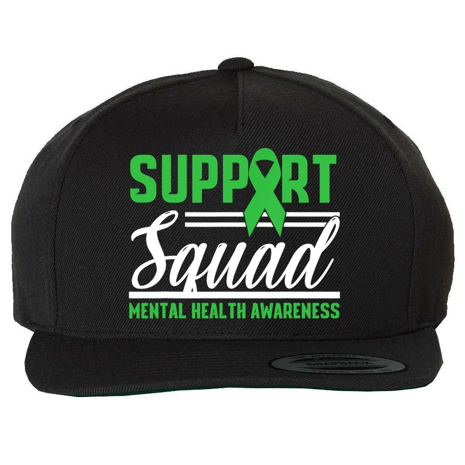 Mental Health Warrior Support Squad Mental Health Awareness Wool Snapback Cap
