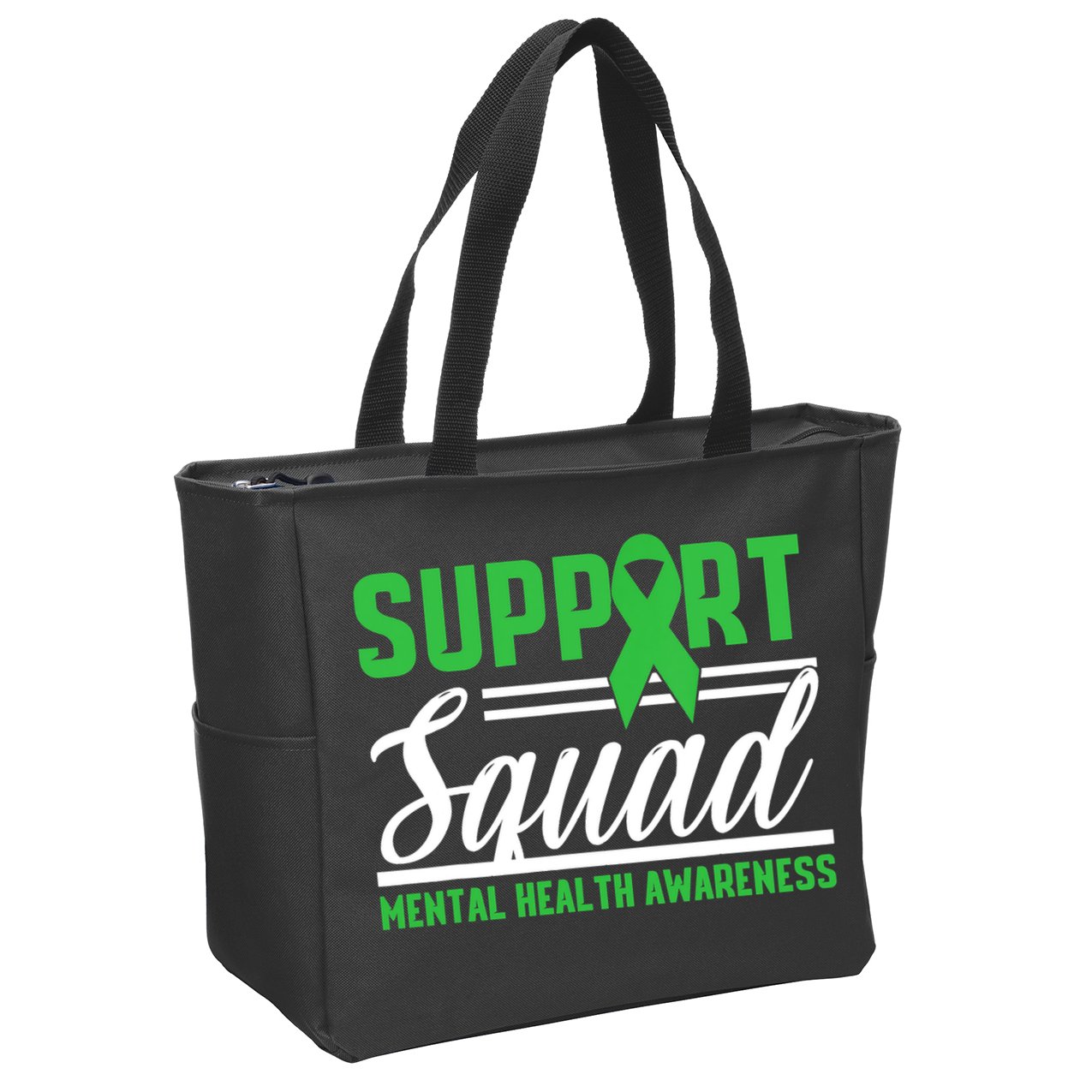 Mental Health Warrior Support Squad Mental Health Awareness Zip Tote Bag