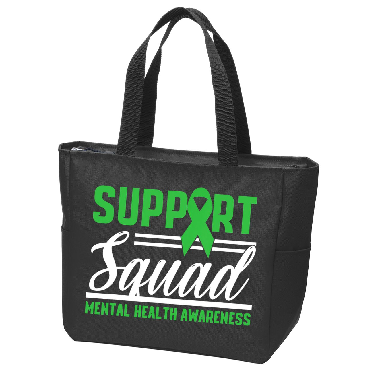 Mental Health Warrior Support Squad Mental Health Awareness Zip Tote Bag