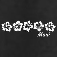 MAUI  Hawaii with Hawaiian Hibiscus flowers 7 Panel Mesh Trucker Snapback Hat